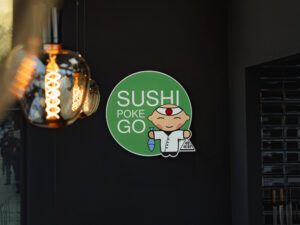 Logo podświetlane do wnętrza dla sushi baru